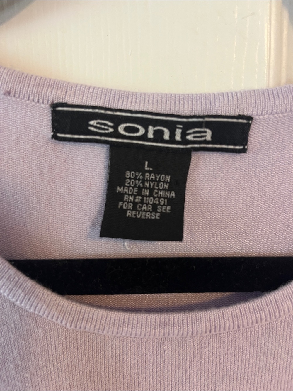 Sonia Lavender Pointelle Diamond Sleeveless Knit Tank - Picture 2 of 4